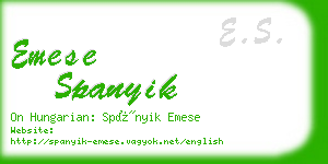 emese spanyik business card